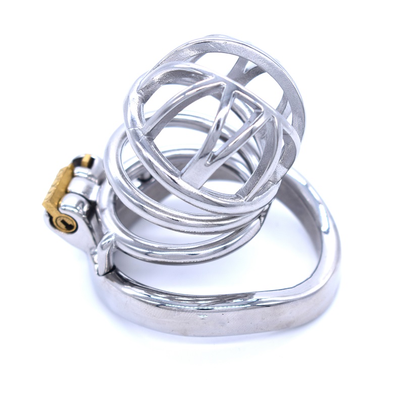 

Male Medium Size Chastity Cage Men's Standard Stainless Steel Locking Belt Device with Barbed Ring Sexy Toys DoctorMonalisa CC253