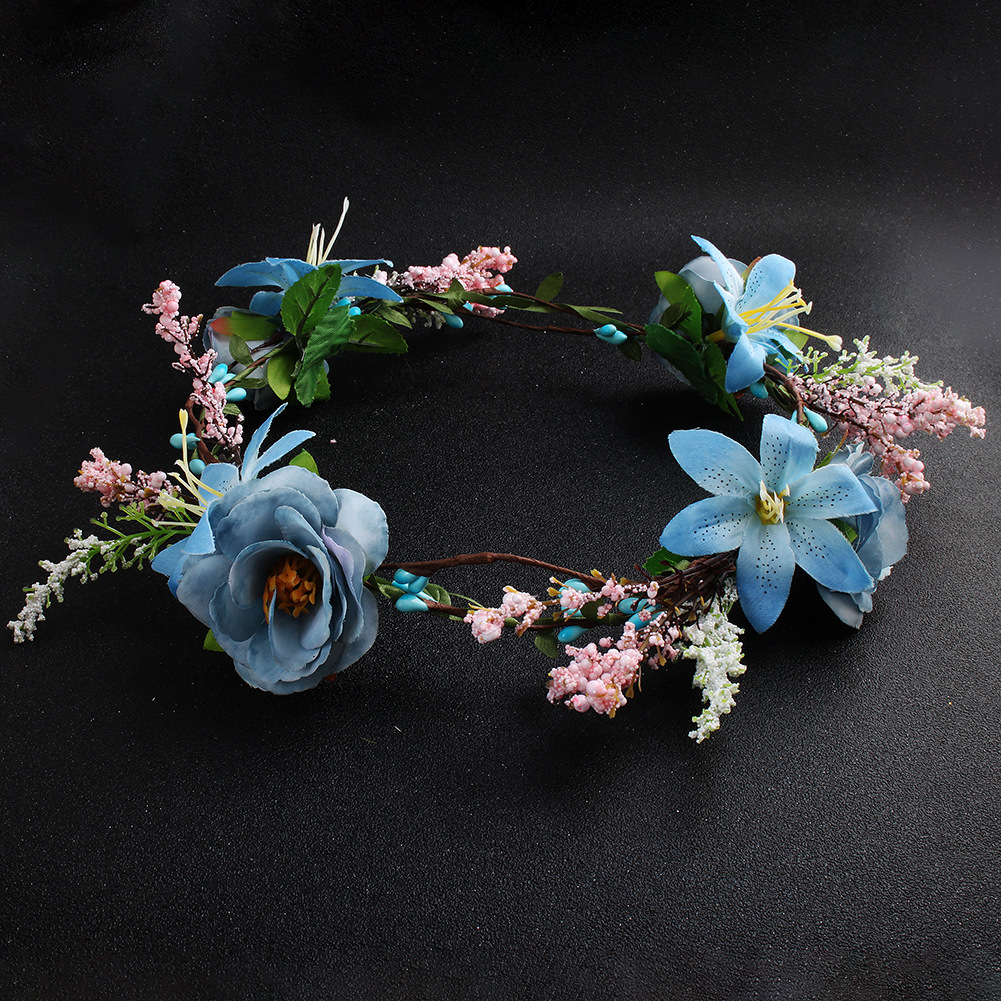 

2018 New Hair Flower Crown Women Wedding Hair Accessories Girl Handmade Headband Party Wreath Beach Band