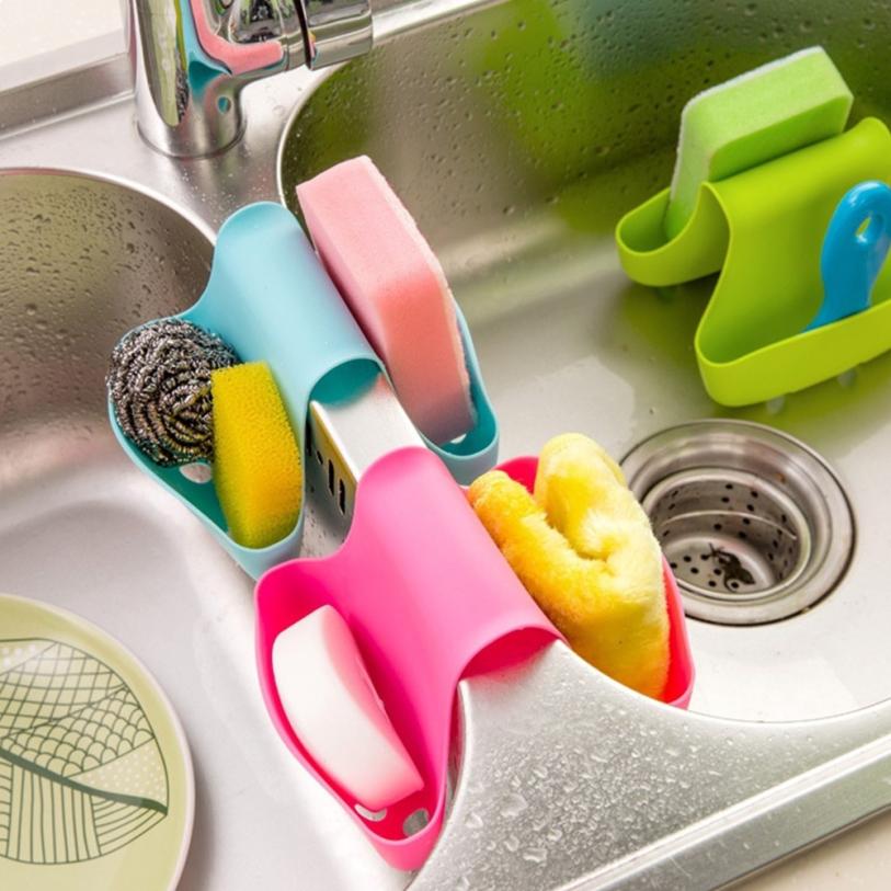 Orimade Organizador Sink Caddy Soporte para Utensilios de Cocina Adhesivo &Encimera para el Fregadero Acero Inoxidable