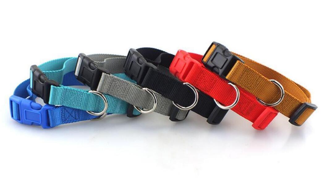 

New Arrival plain coloured polyester collar, nylon pet necklace, dog necklace, small and medium-sized dog products DHL Free ship