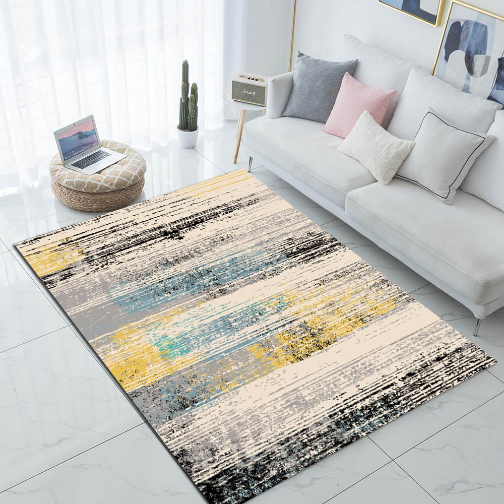 

Else Blue Yellow Gray Black Splash Color Nordec 3d Print Non Slip Microfiber Living Room Modern Carpet Washable Area Rug Mat, As pic