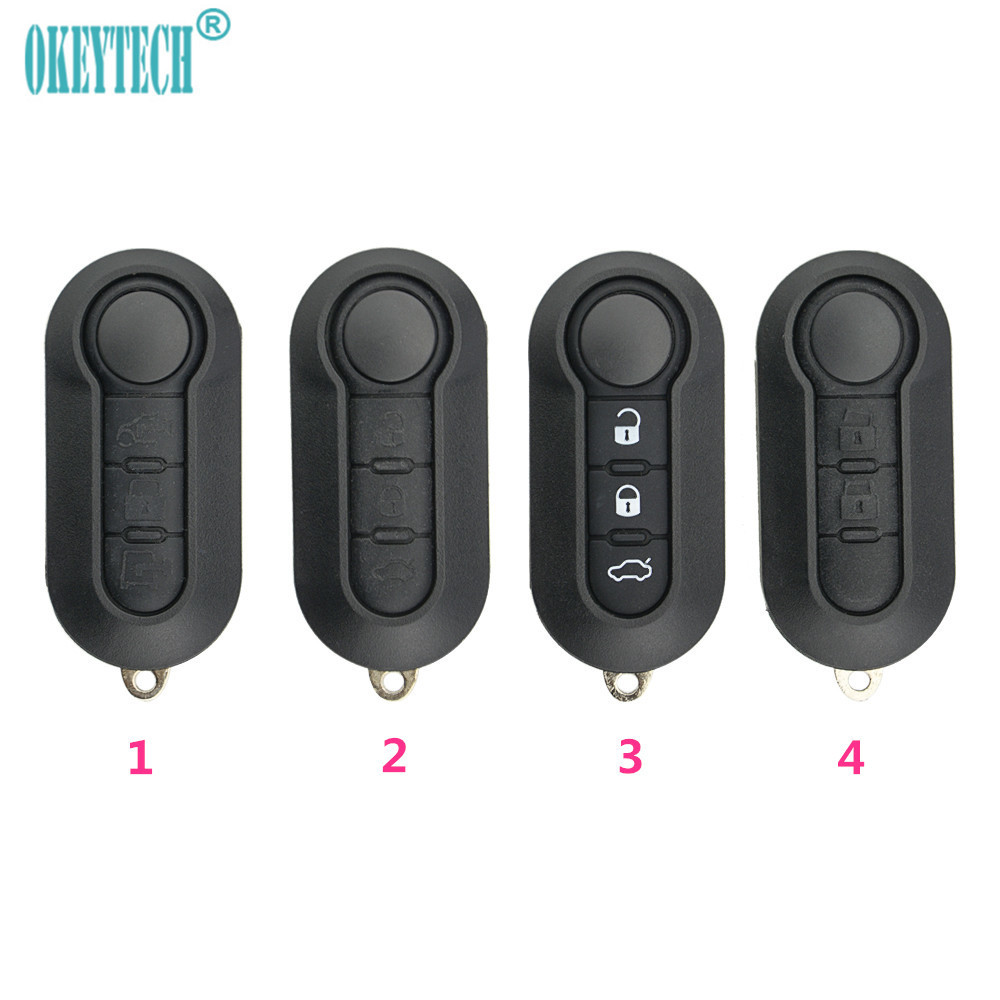 

3 Buttons Flip Folding Car Key Shell For Fiat 500 Punto Ducato Stilo Panda Remote Auto Key Pad Case Cover Fob Sip22, Black