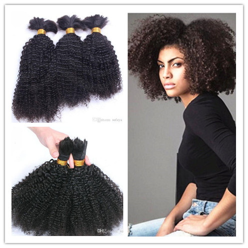 

brazilian human virgin kinky curly full end hair bulk braiding hair extensions unprocessed curly natural black color human extensions