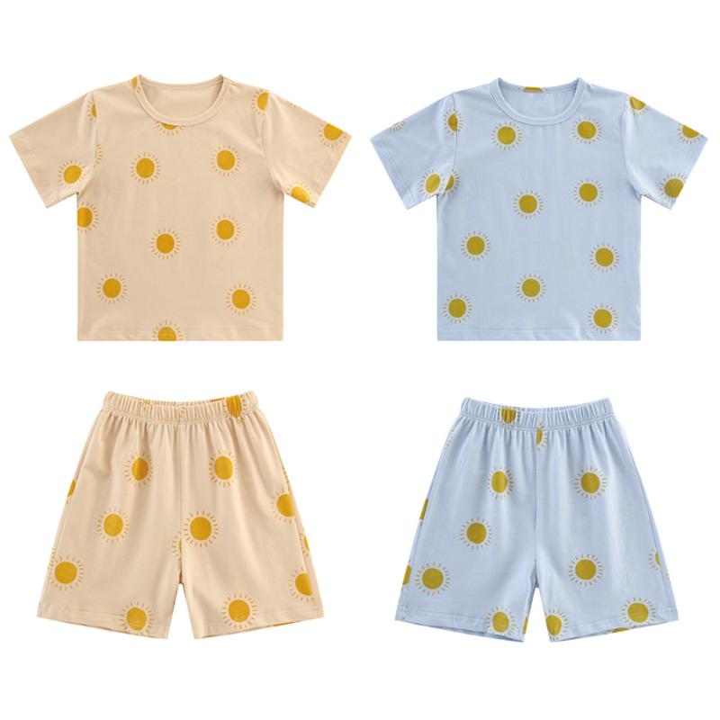

2020 little girls clothes cotton house summer children pajamas air-conditioned clothes girls pajamas set