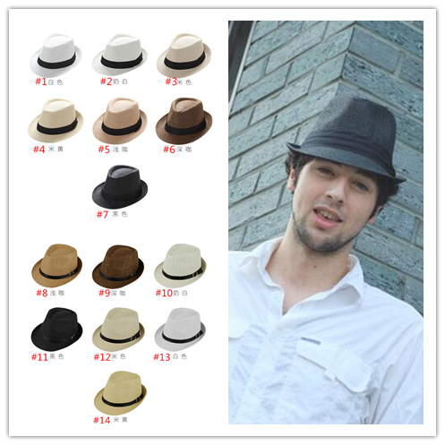 LADYBRO Mens Fedora Hats for Men Fedora Hat Panama Hat Straw Hat Trilby Hat Summer Hat Pack of 3