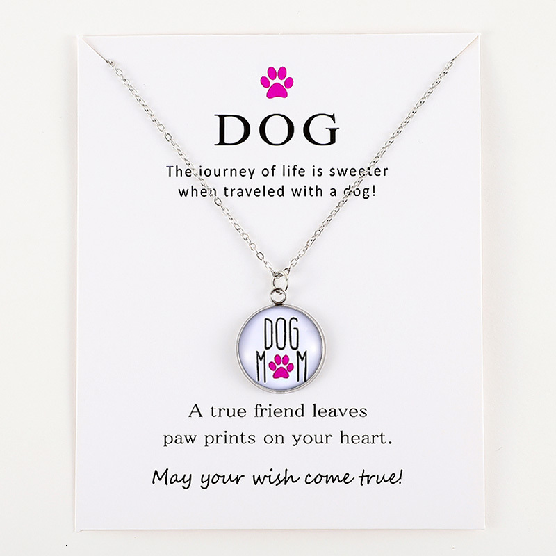 

Live Life Love Rescue Dog Paw Animal Silver Pendants Chain Necklaces Women Men Unisex Trendy Fashion Jewelry Christmas Gift