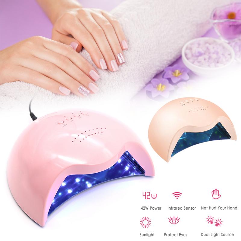 

42W Intelligent Induction Nail Light Therapy Lamp Three-stage Baking Lamp Timing Phototherapy Non-harmful Fast Dry Nail Art Tool