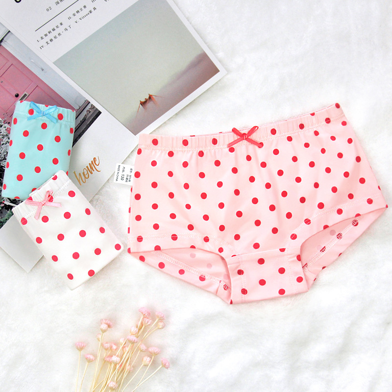 

Baby Kids Underwears New Summer Girls Polka Dot Panties Toddler Bow Panties Children Soft Modal Clothing Suits for Girl 3 9Y, Ah270 blue