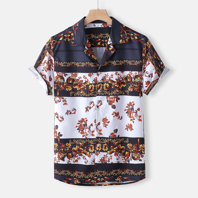 

Summer Men's Breathable High Quality Fashion Casual Printed Shirts Short-Sleeve Top Shirts 2020 Men's Shirt, As pic