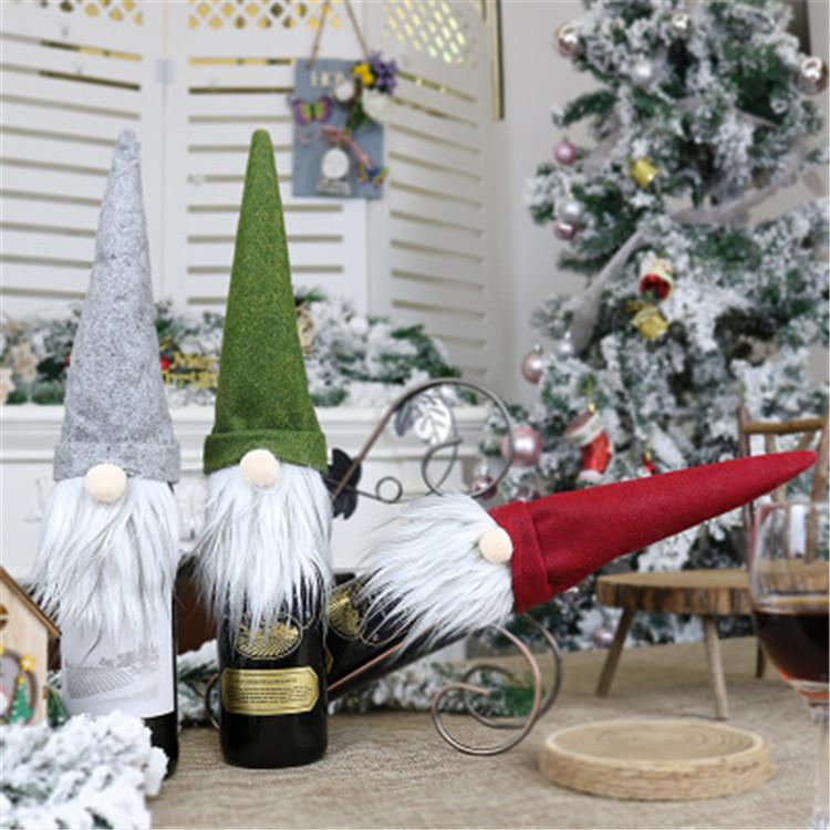 

New Christmas Faceless Doll Wine Bottle Case Nordic Land God Santa Claus Champagne Wine Bottle Cover New Year Decoration