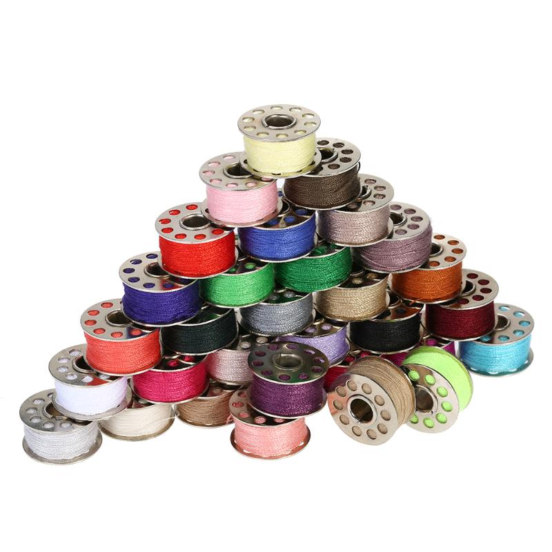 

32 Thread Bobbins + 32 Thread Spools Sewing Accessories Supplies Kit with Measuring Tape Sewing Needles Storage Case for Masks
