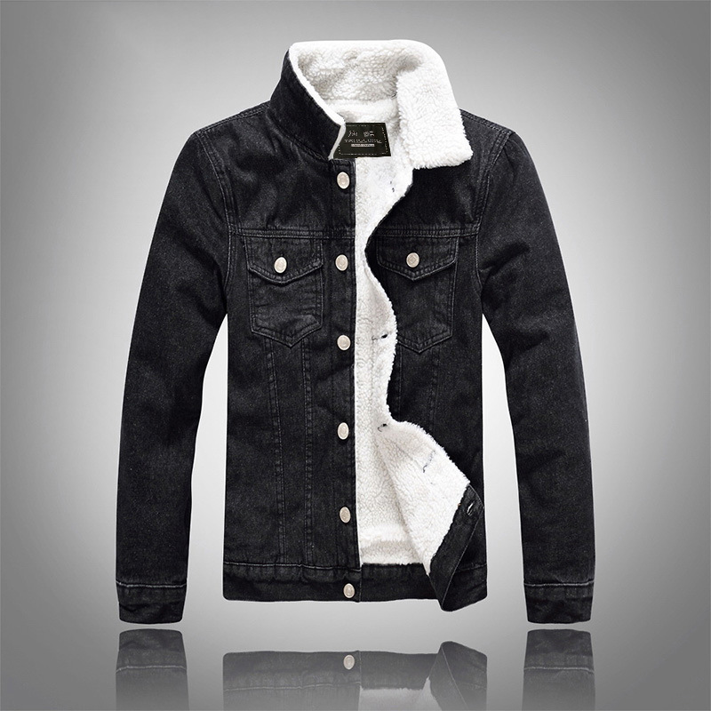 

Winter Autumn Fashion Mens Denim Jacket Casual Slim Fit Black Men Coats Outerwear Men Jean Jacket