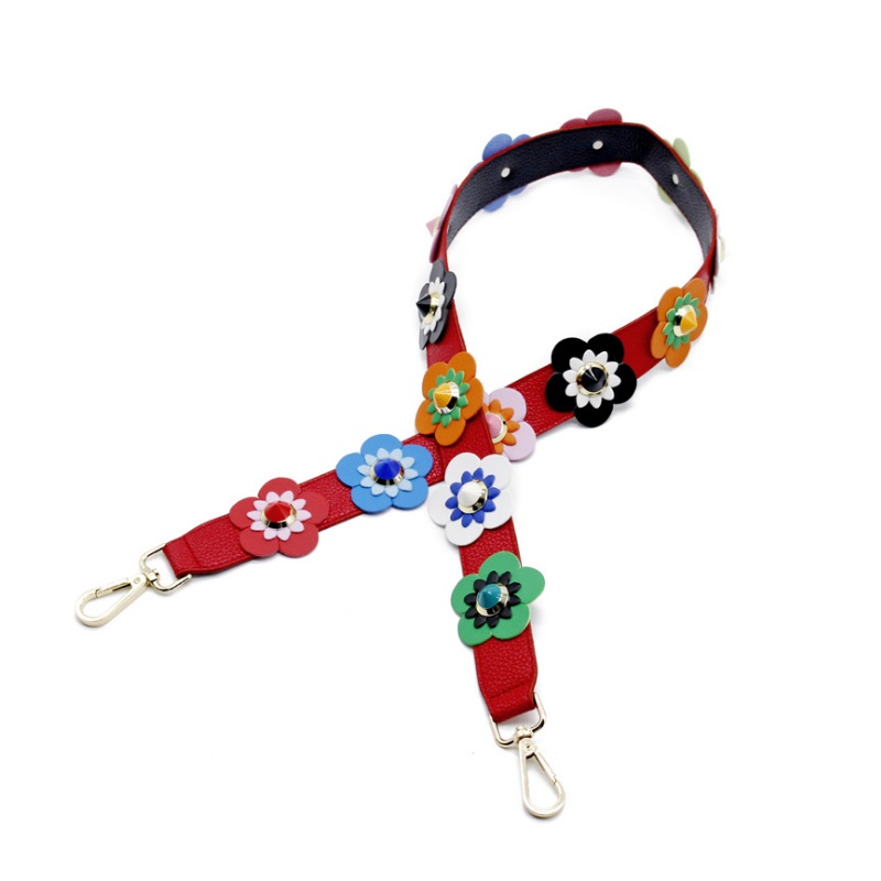 

women bag Interchangeable Wave Panelled Split Leather Shoulder Strap Flower Stud Strap You Famous Brand Belts Bag