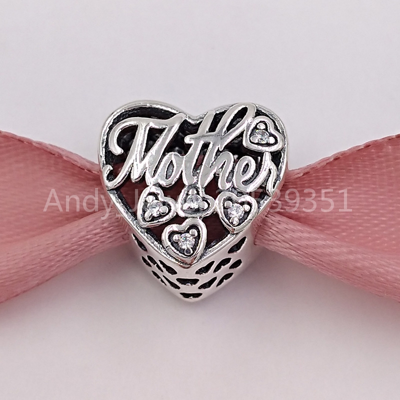 

Authentic 925 Sterling Silver Beads Mother & Son Bond Charm Charms Fits European Pandora Style Jewelry Bracelets & Necklace 792109CZ