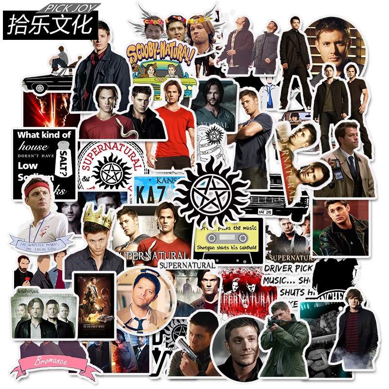 

50 pcs/lot Mixed Car Stickers supernatural For Laptop Skateboard Pad Bicycle Motorcycle PS4 Phone Luggage Decal Pvc guitar Stickers, Multi colors