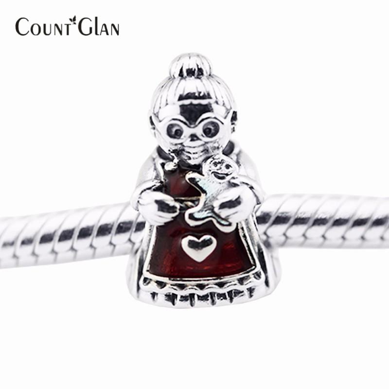 Mrs Santa Claus Thread Beads Fits Pandora Charms Bracelets Charm Beads For Jewelry Making 2016 Winter Christmas Gifts Beads-image-442935196