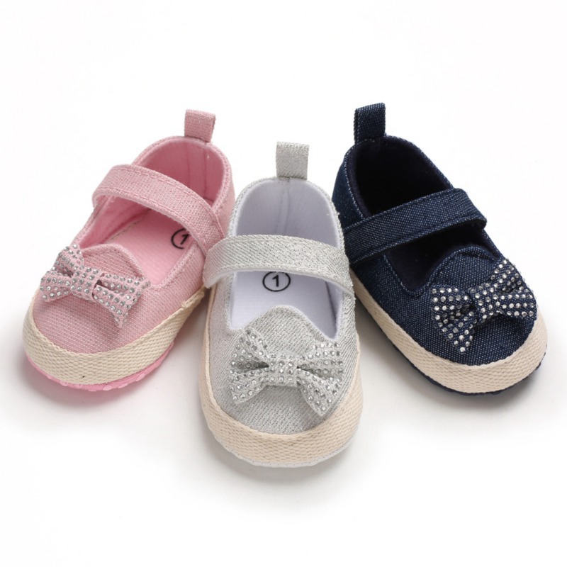

Newborn Baby Girls Shoes Baby Girl Breathable Anti-Slip Shoes With Bowknot Casual Walking Shoe Toddler Soft Soled First Walkers