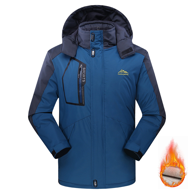

QNPQYX New Winter fashion Jacket Men Thick Fleece Waterproof Outwear Military Jackets Men's Windbreaker Army Parka Raincoat Coats G027, Black