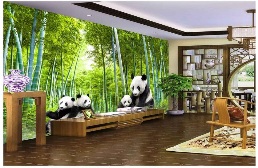 

3d wallpaper custom photo Chinese giant panda bamboo forest scenery painting living room Home decor 3d wall murals wallpaper for walls 3 d, Non-woven