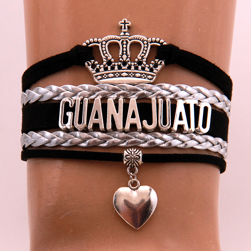 

Infinity Love Guanajuato Bracelet Bangles Heart Charm Braided Leather Bracelets Jewelry For Women Men Drop Shipping
