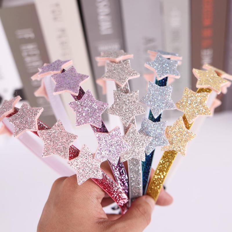 

1PC Fashion Hair Band Kids Sequin Shiny Star Headband BB Party Hair Accessories for Girl Solid Handmade Hairband