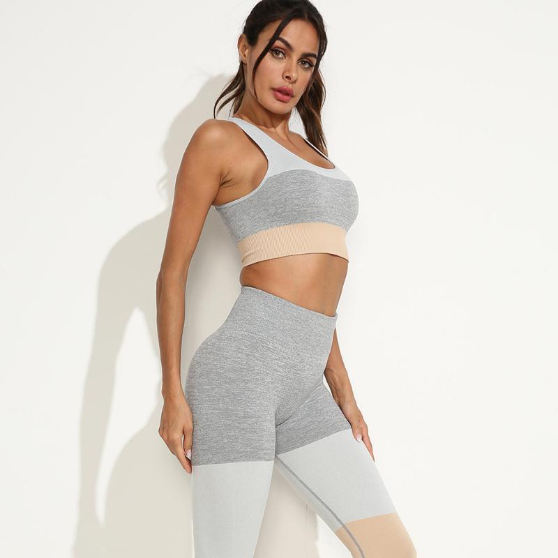 

Women Yoga outfit Gym Set padded crop Bra high waist Push Up Leggings Stretchy Running Workout Sports fitness Suit Sportswear