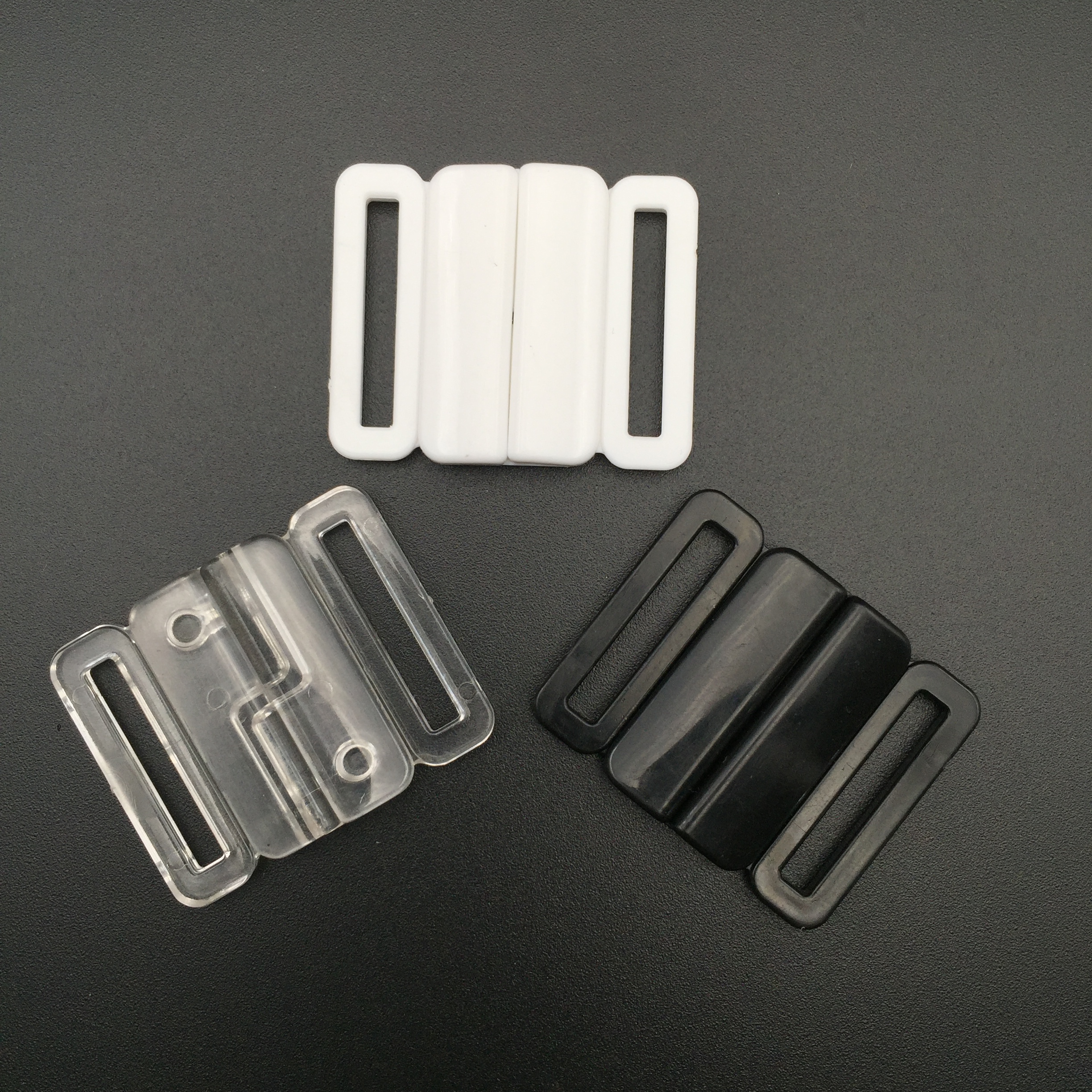 

60 sets / lot Plastic Bikini Bra Clip Swimwear Clickers bra front clasp Quilt buckle 20mm 3 color