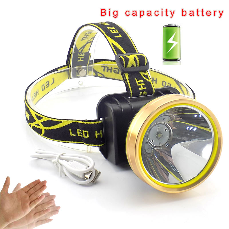

Powerful Sensor T6 led Headlamp headlight rechargeable usb charging searchlight frontal head lamp light torch battery