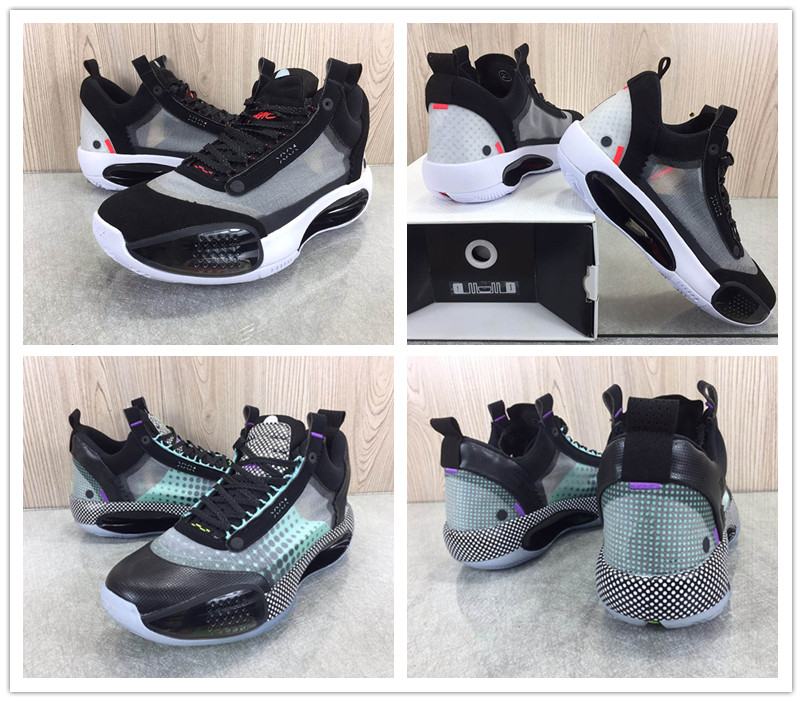 

XXXIV 34 Low Heritage Men Basketball Shoes Sports Sneaker 34s Black Metallic Silver White Red Orbit Trainer with box