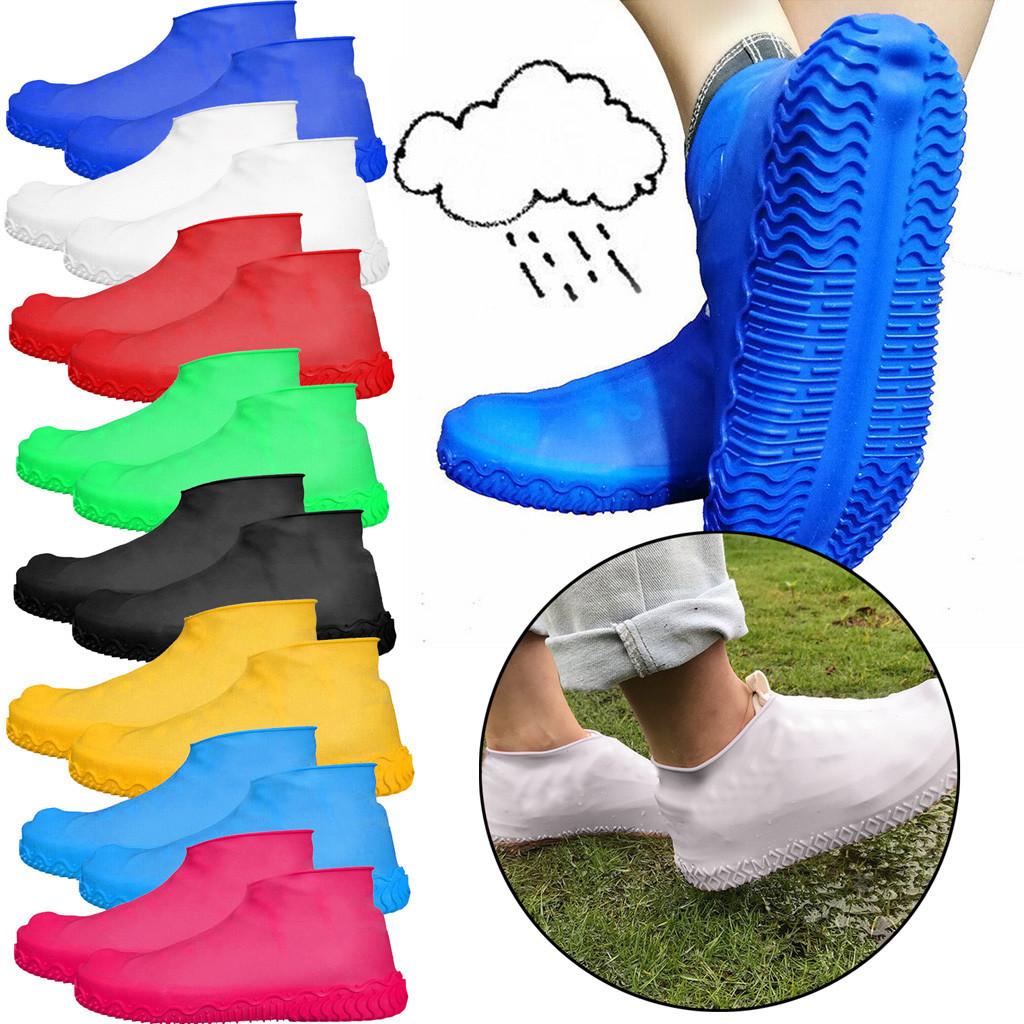 Couvre-chaussures imperméables unisexes en Silicone, chaussures de protection, bottes de pluie pour l'intérieur et l'extérieur, les jours de plui