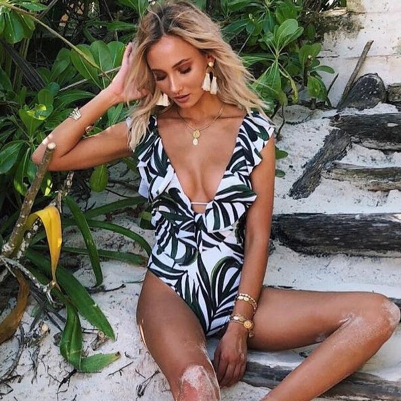 

Women Sexy One Piece Swimsuit Push Up Monokini Bodysuit Print High cut Swim Suit Backless Bathing Suit Swimwear Beach Wear, Model7