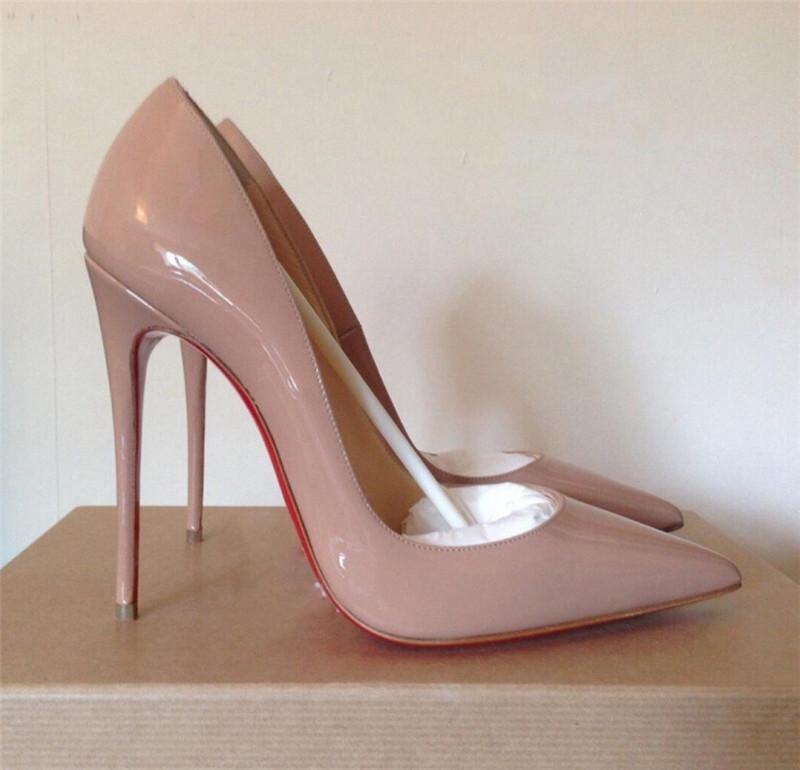 

So Kate Styles 8cm 10cm 12cm High Heels Shoes Red Bottom Nude Color Genuine Leather Point Toe Pumps Rubber, Black