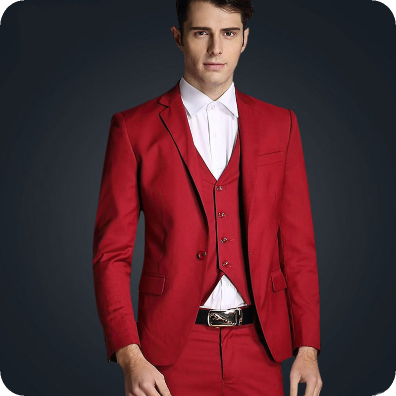 

Men Suits for Wedding Suit Man Red Blazer Business Jacket Groom Tuxedo 3Piece Latest Coat Pant Design Grey Costume Homme Terno Masuclino, Same as image