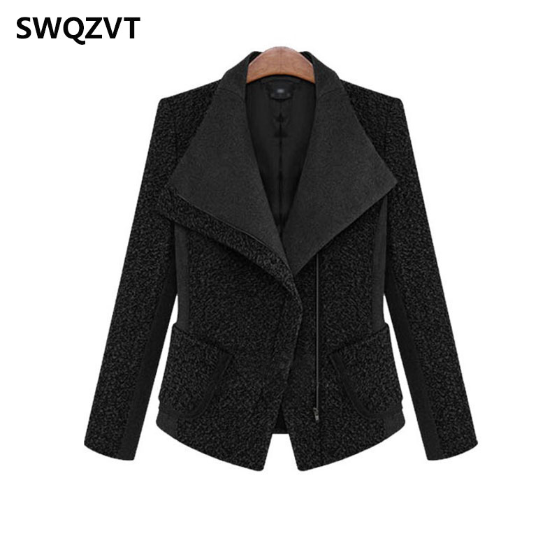 

2019 New Women Jacket Coat Autumn Winter Turn-down Collar Loose Zipper Ladies Female Coat Casual Warm Women Outwear Fur, Gray