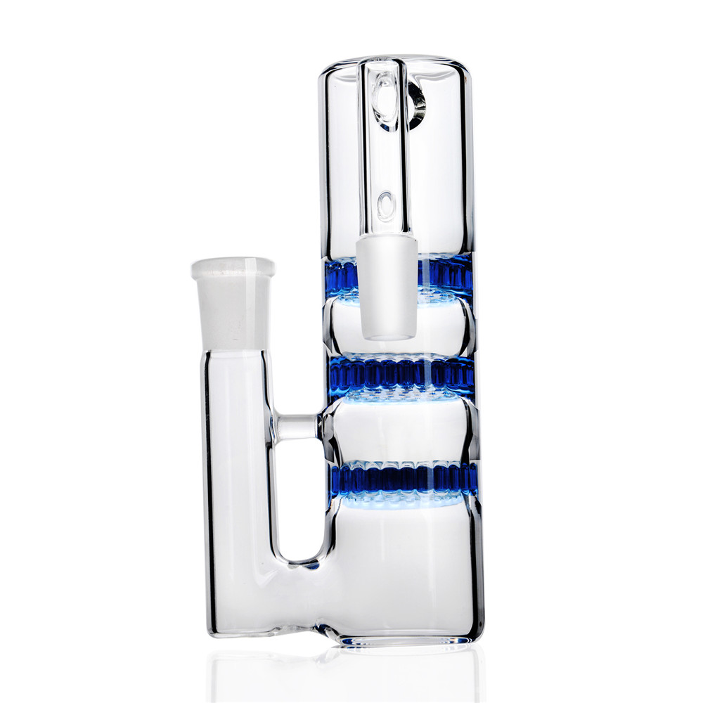 

Ash catcher 18mm 14mm perc joint 90 degree honeycomb Blue green three tiers for bongs glass water pipes dab rigs recycler oil rig bubblers