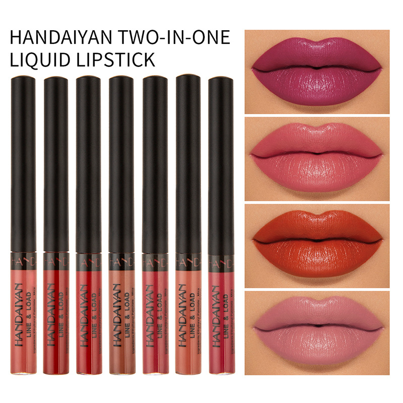

Professional Lip Gloss Liner Makeup Velvet Nude Lip Gloss Liner Waterproof Liquid Matte Lipstick Long lasting Lipstick Cosmetics, 06