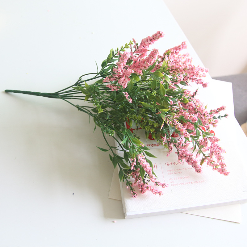 

Simulated Lavender Bouquet Simulated Flower Fittings DIY Flower Fittings Decorated Single Plastic Arrangement, White