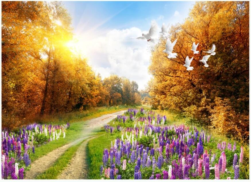 

3d wallpaper custom photo Beautiful idyllic 3D landscape background living room office Home decor 3d wall murals wallpaper for walls 3 d, Non-woven