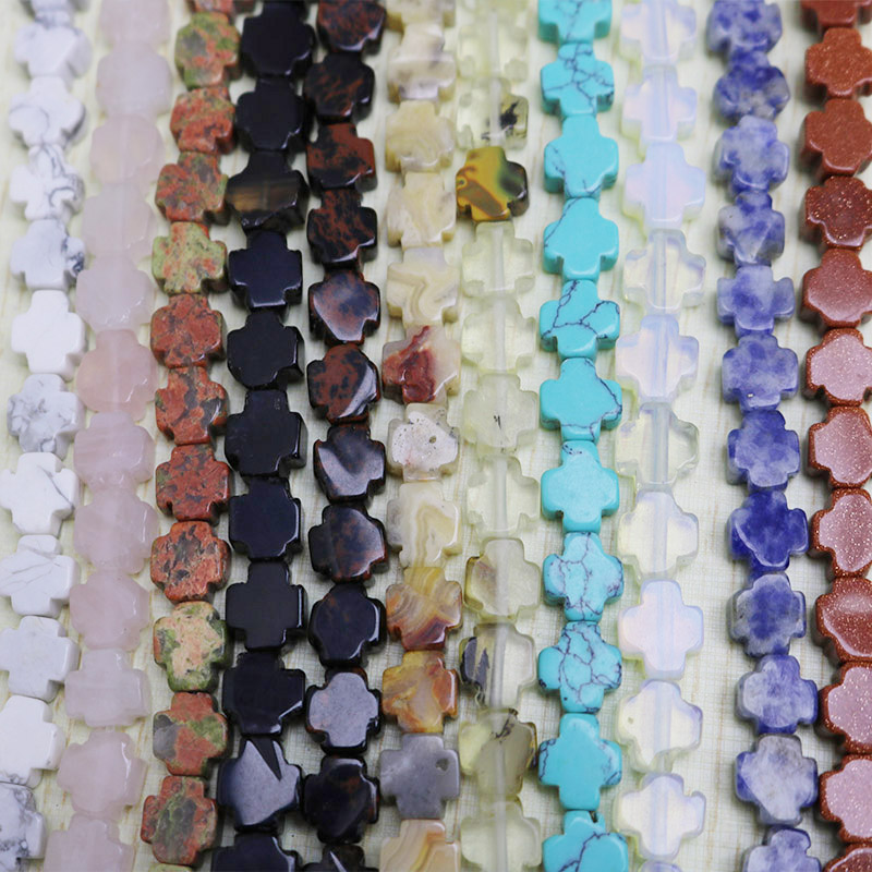 

Wholesale Charms natural stone 8mm cross shape Beautiful Beads DIY Jewelry making for Earrings Necklace Pendant Free shipping, Silver