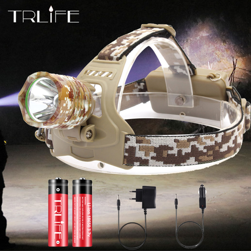 

Hunting headlamp 5000LM T6 Led Headlight Camouflage Head Lamp Rechargeable Lantern Lamp Camping Hiking Fishing Light