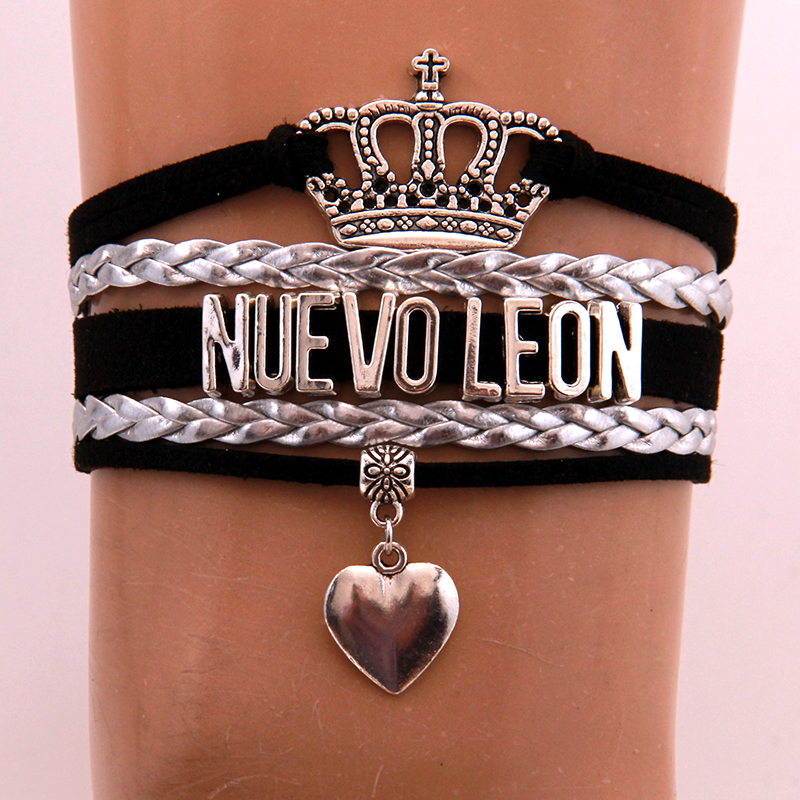 

Infinity Love Nuevo Leon Bracelets Bangles Heart Charm Braided Pu Leather Bracelet Jewelry For Women Men Drop Shipping