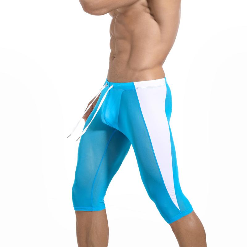 

Europe and America SGS-CSTC New Style Men's Sports Gauze Shorts Tight Ultra-stretch Breathable Cycling Pants Fitness Pants, White