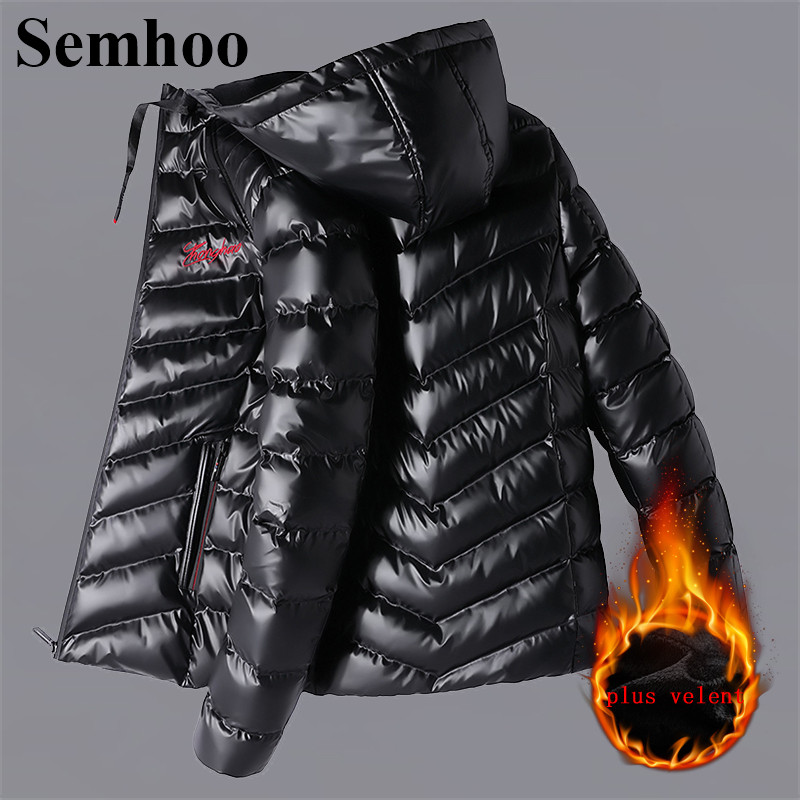 

Mens Winter Jackets And Coats Casual Plus Velvet Warm Hooded Cotton Coat Plus Size Trend Solid Color Simple Wild Slim Mens, Beige