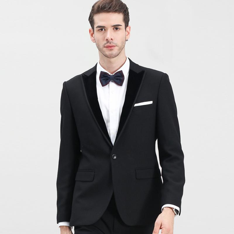 

Classic Jacket Pants Set for Men Suit Black Wedding Suit Groom Tuxedos Tailor-Made 2Pieces Skinny Single Breasted Men Suits
