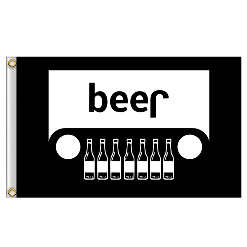 

90x150cm BEER Flag Light Weight Polyester Unique Design Black Banner For Advertising Promotion Dropshipping