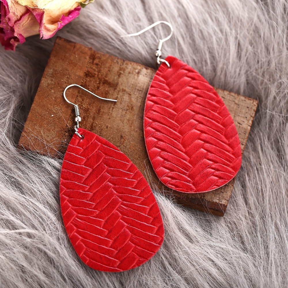 

5008110 Will Red Weave Form Earrings Originality Concise Eardrop
