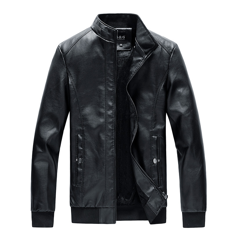

Men's Men's Motorcycle Leather Autumn and Winter Leather Jacket Large Size Imitation Coat 2019 New Chaqueta Cuero Hombre, Yellow