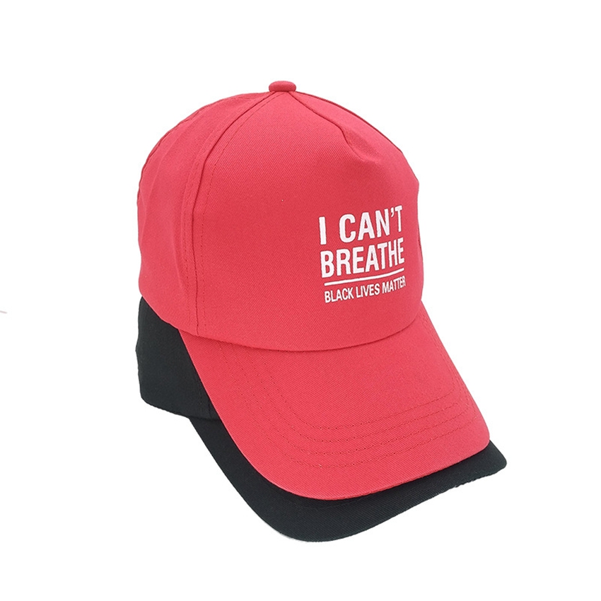 

I can't breathe baseball hat 2 colors black lives matter outdoor sport cycling hiking cap ZZA2385, Red