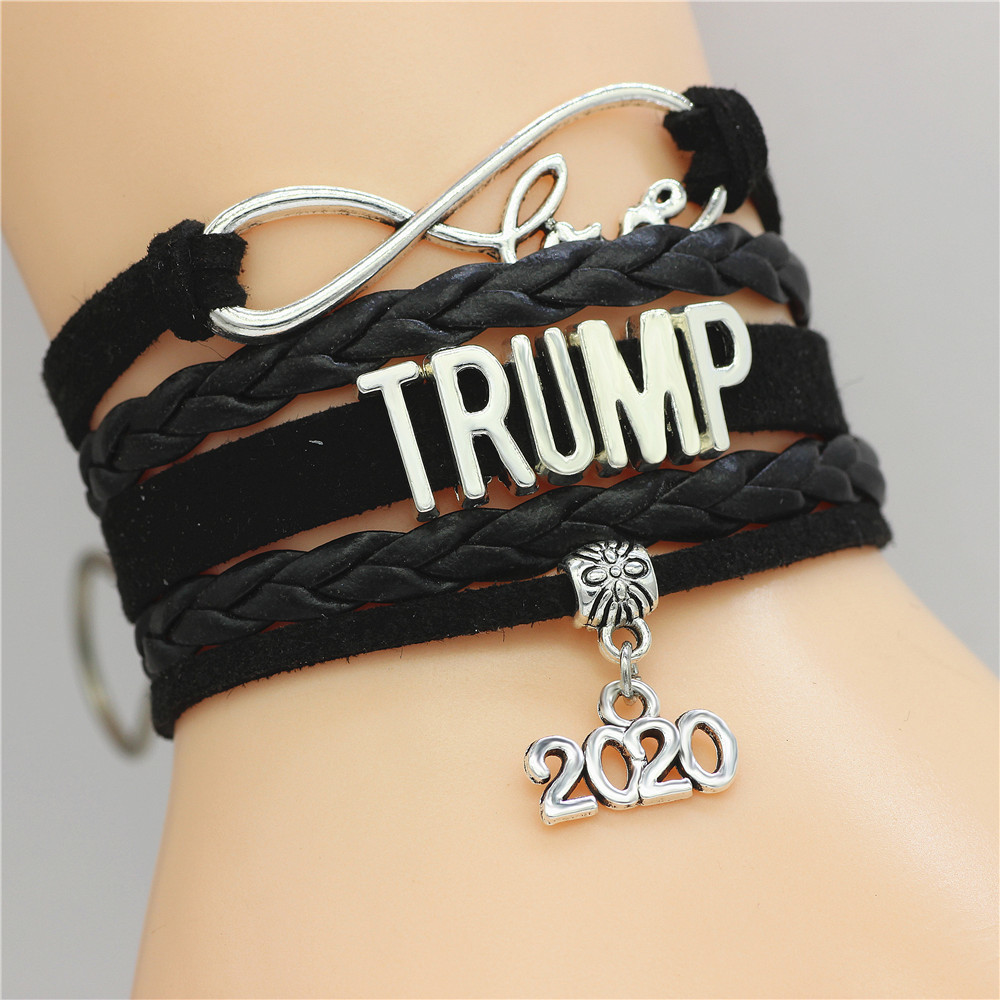 

Dgw Trump 2020 Multi-layer Bracelet Handmade Infinity Love Charm Bracelets Fashion Jewelry For Women Men Gift Free Shipping