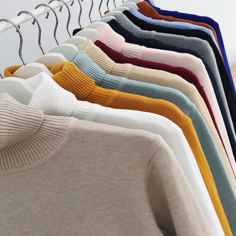

Men's Sweaters Winter High Neck Thick Warm Sweater Men Turtleneck Brand Mens Slim Fit Pullover Knitwear Male Double Collar, Black